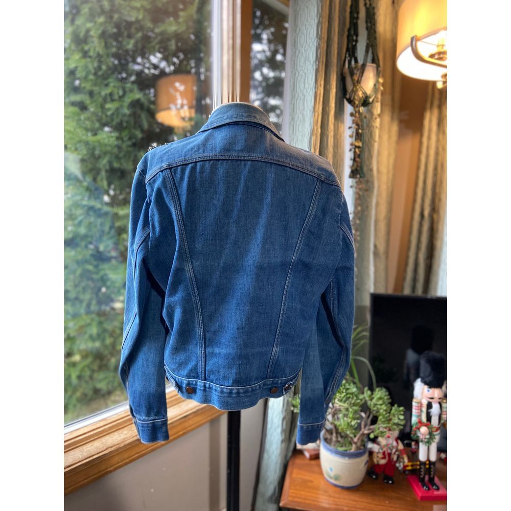 Vtg 70s 80s Wrangler No Fault Denim Sanfor Set Harley David. Patch M Jean Jacket - Picture 7 of 10